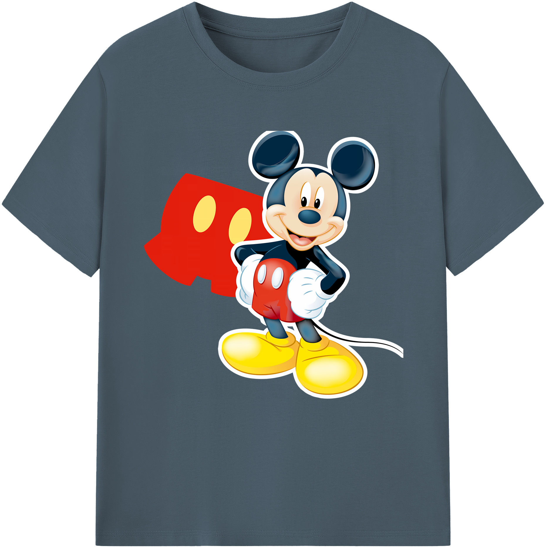 （画像用） ミッキーマウス Mickey Mouse 綿100％半袖Tシャツ（フロントプリント）
